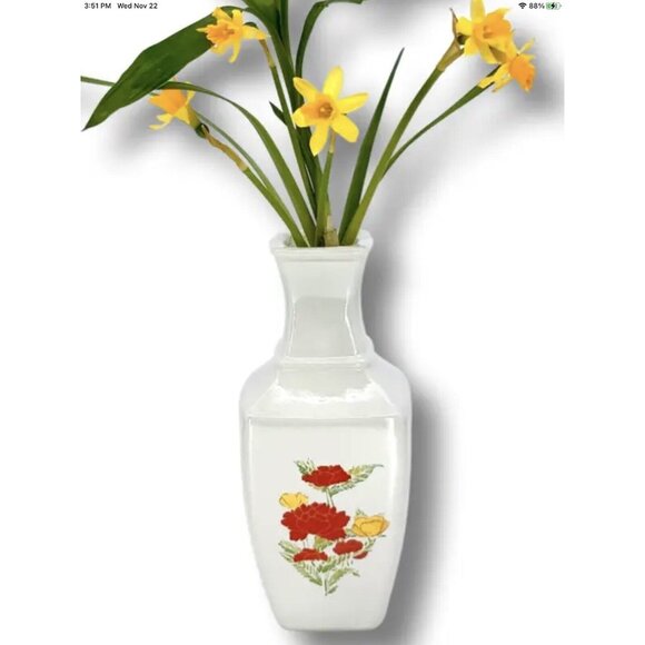 Poppy Imari Extraordinaire Floral Bud Vase VTG Avon Farmhouse Chic MCM Botanical - Picture 1 of 8